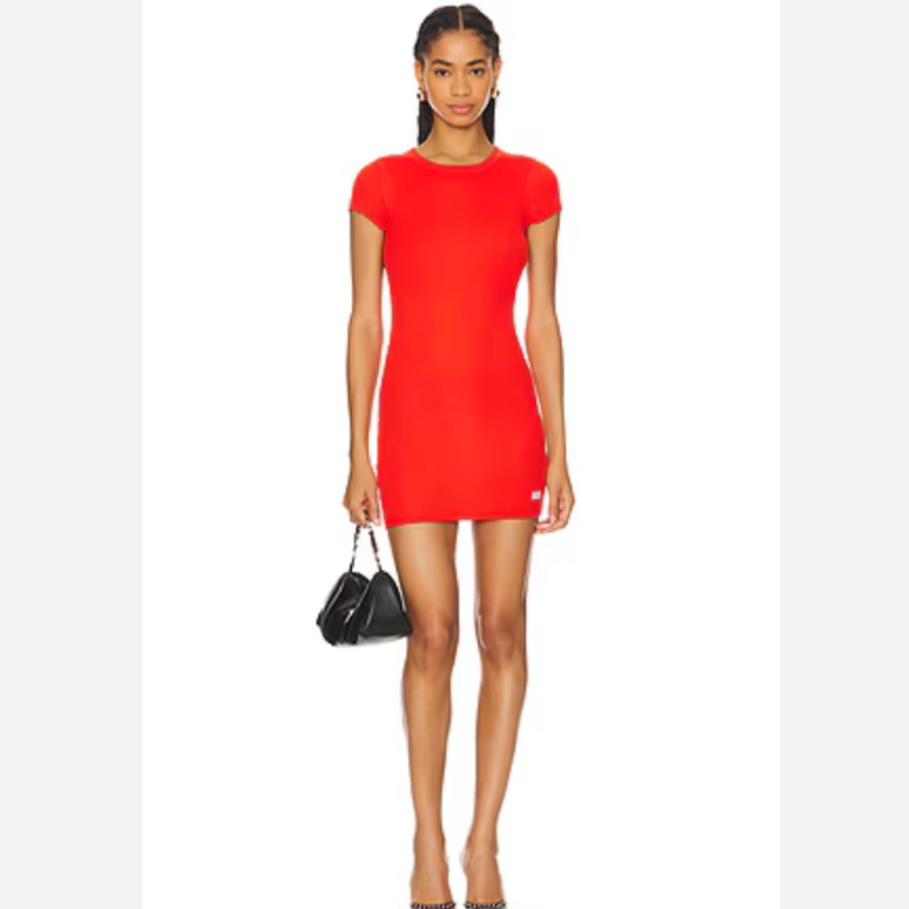 H&M Red Short Sleeve Fitted Mini Dress SIZE SMALL